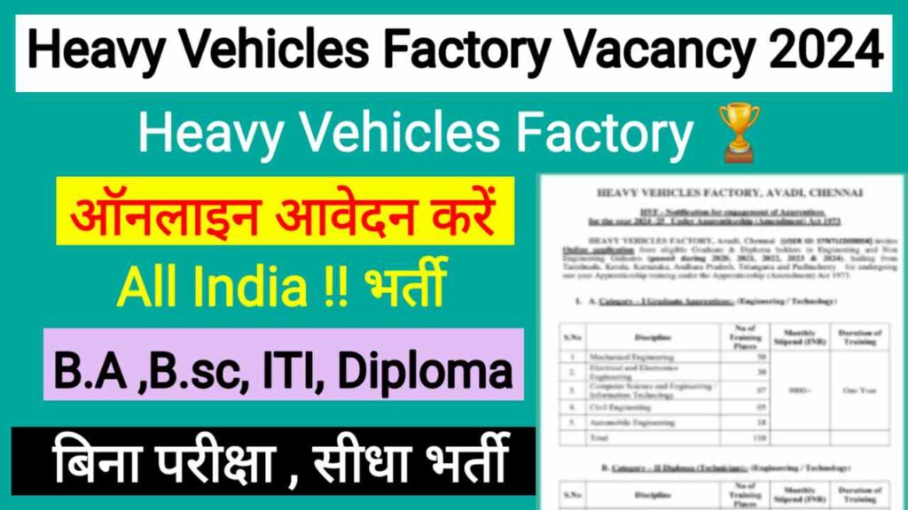 Heavy Vehicles Factory Vacancy 2024